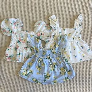 Bundle of Janie and Jack floral tops